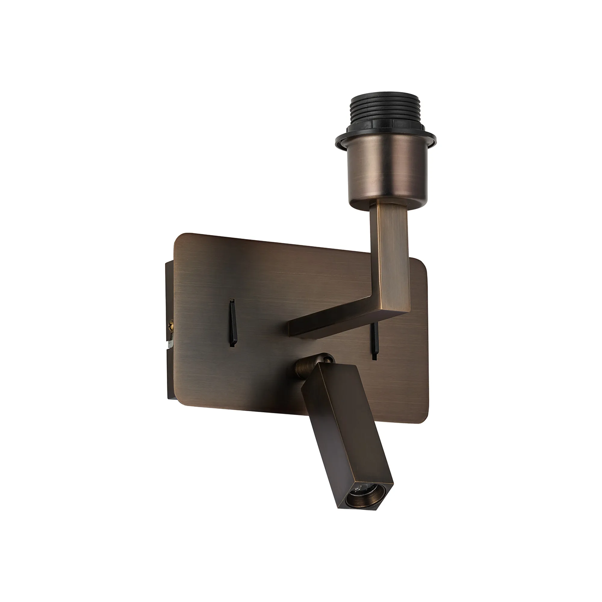 D0947MBZ  Clara Wall + Reading Light with USB-C Socket, 1 x E27 + 3W LED, 3000K, Individually Switched, Matt Bronze